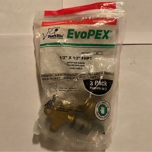 SharkBite EvoPEX 1/2” x 1/2” FNPT Drop Ear Elbow 3-Pack